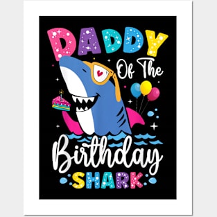 Daddy Of The Shark Birthday Dad Matching Family Posters and Art